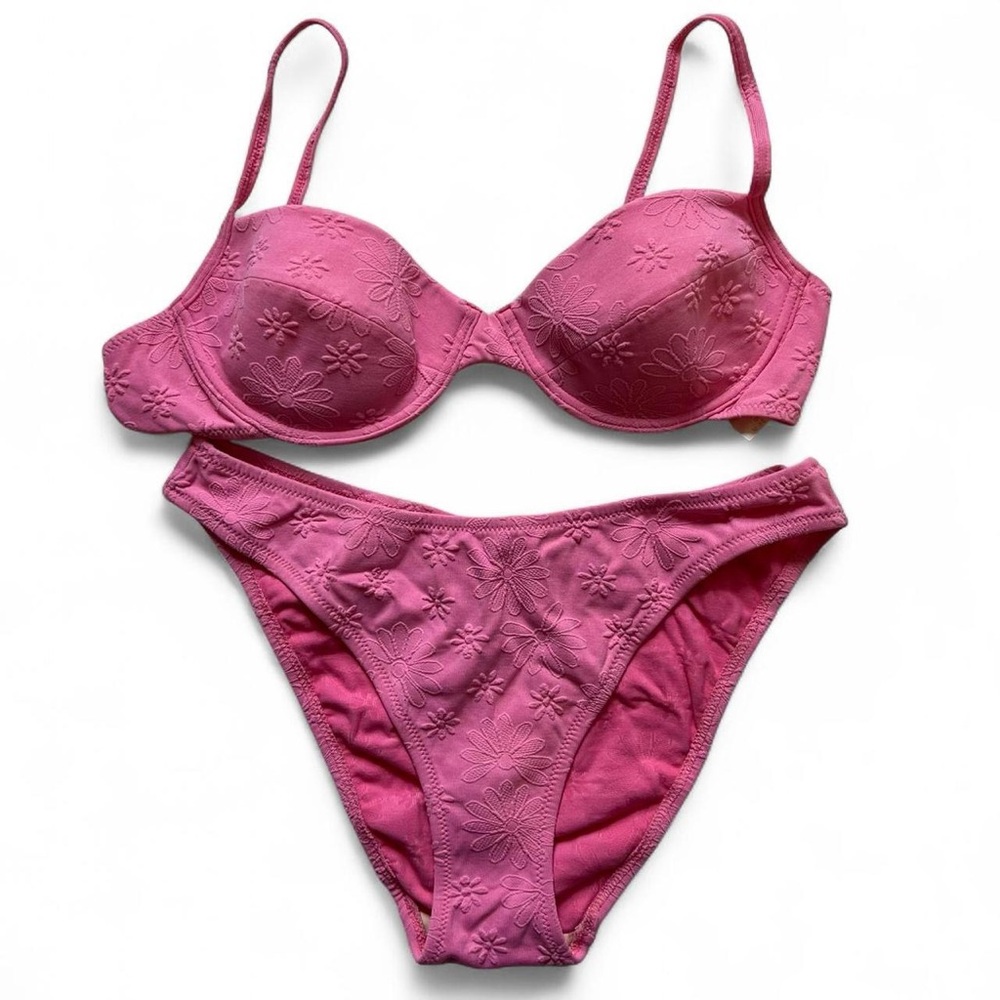 Vintage Pink Floral Bikini Set
